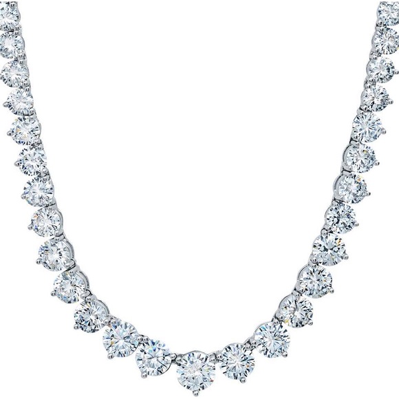 CRISLU Riviera Necklace in 925 Sterling Silver with Platinum Finish - Picture 1 of 7